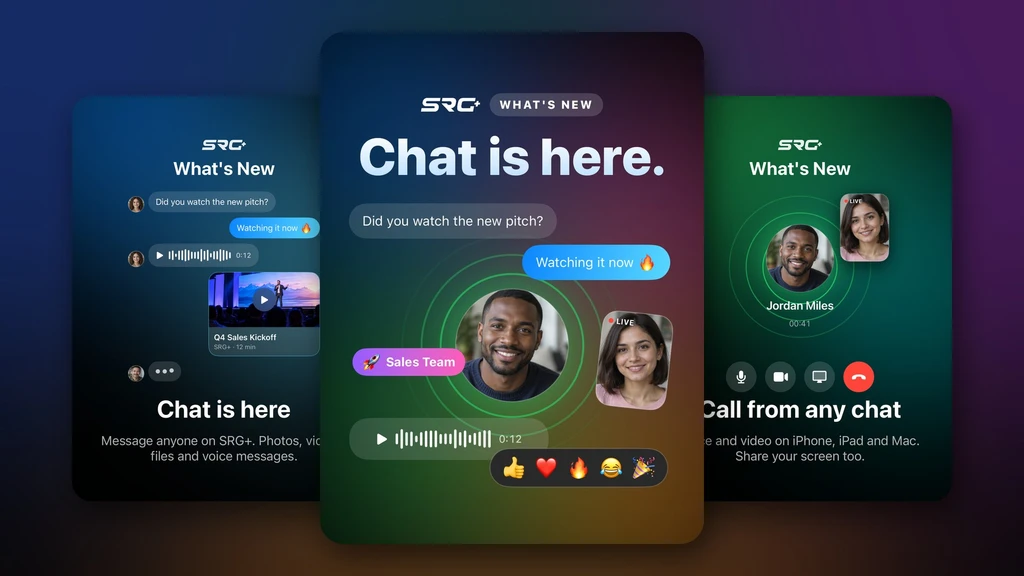 Chat in SRG+: a team conversation, a group and a call